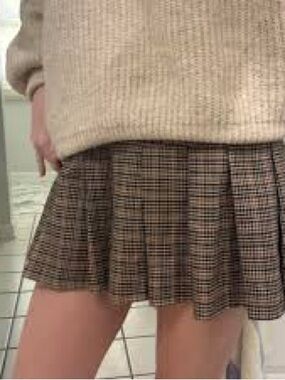 🎃3/$15🎃Classic Plaid Pleated Mini Skirt - Brown/White